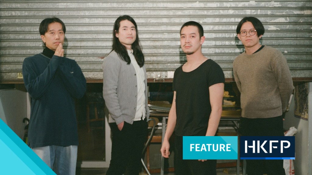 Hong Kong indie music collective Un.Tomorrow: (from left) Leung Wing-lai, Medius Chung, Jason Cheung, and Sum Lok-kei. Photo: Kyle Lam/HKFP.