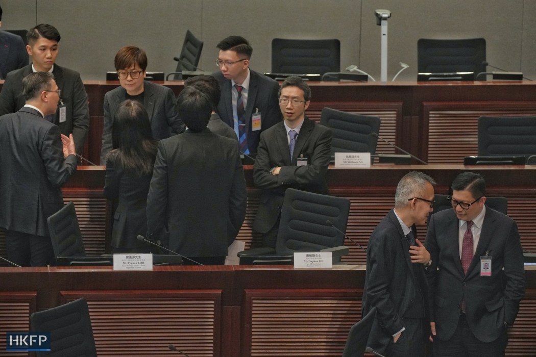 Lawmaker at the Legislative Council chamber on March 8, 2024.