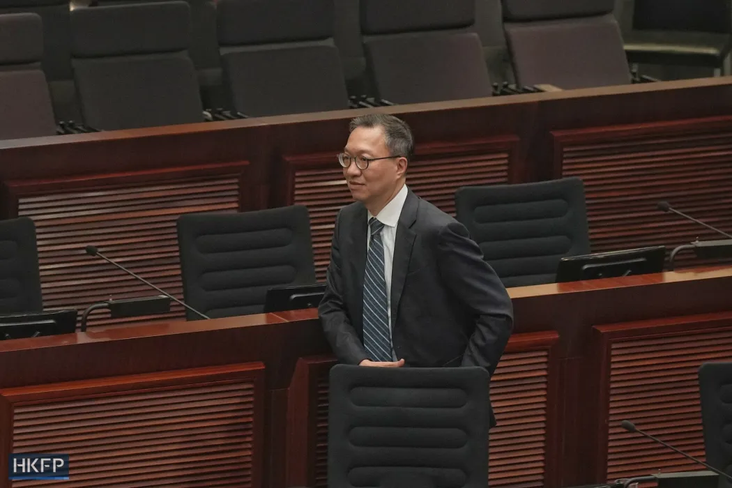 Secretary for Justice Paul Lam at the Legislative Council chamber on March 8, 2024.