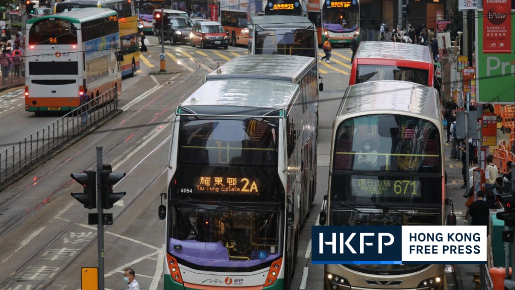 Buses outside department store Sogo in Causeway Bay. File photo: Kyle Lam/HKFP.