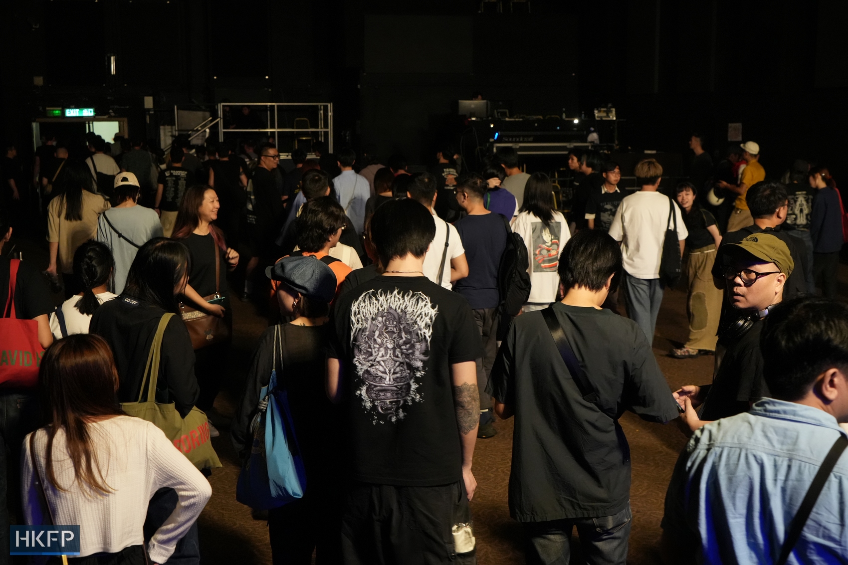 Hong Kong alternative music fans leave music zone after attending one of the venue's last performances on March 30, 2024. Photo: Hans Tse/HKFP.